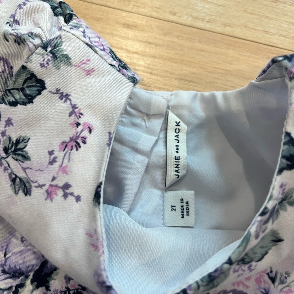 Janie and Jack Floral Purple Kids Dress size 2T - Picture 3 of 5